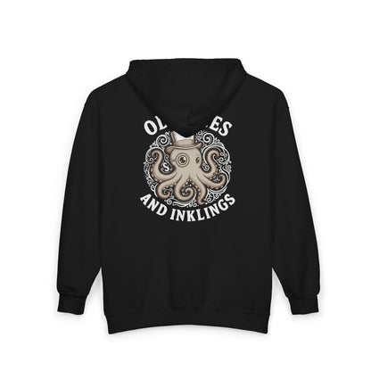 Octopus Zip Hoodie — “Odditees and Inklings” Graphic Full‑Zip Sweatshirt