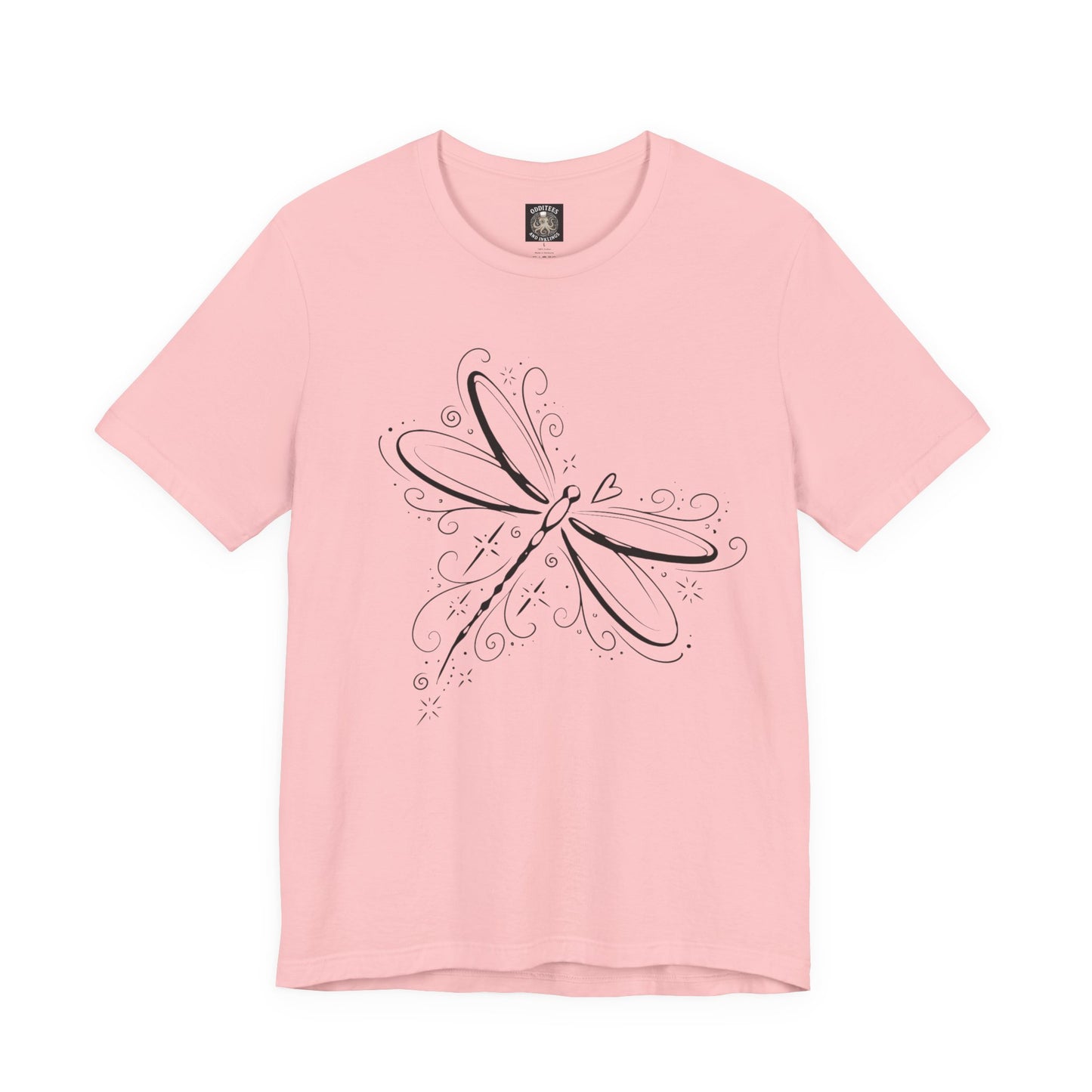 Dragonfly Line Art T-Shirt — Elegant Minimal Nature Tee