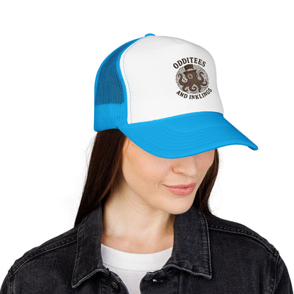 Octopus Logo Trucker Hat — "Odditees and Inklings" Foam Mesh Cap