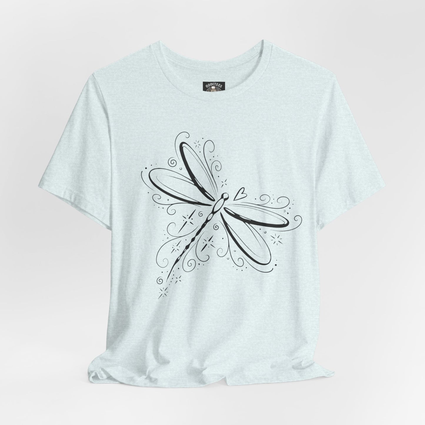 Dragonfly Line Art T-Shirt — Elegant Minimal Nature Tee