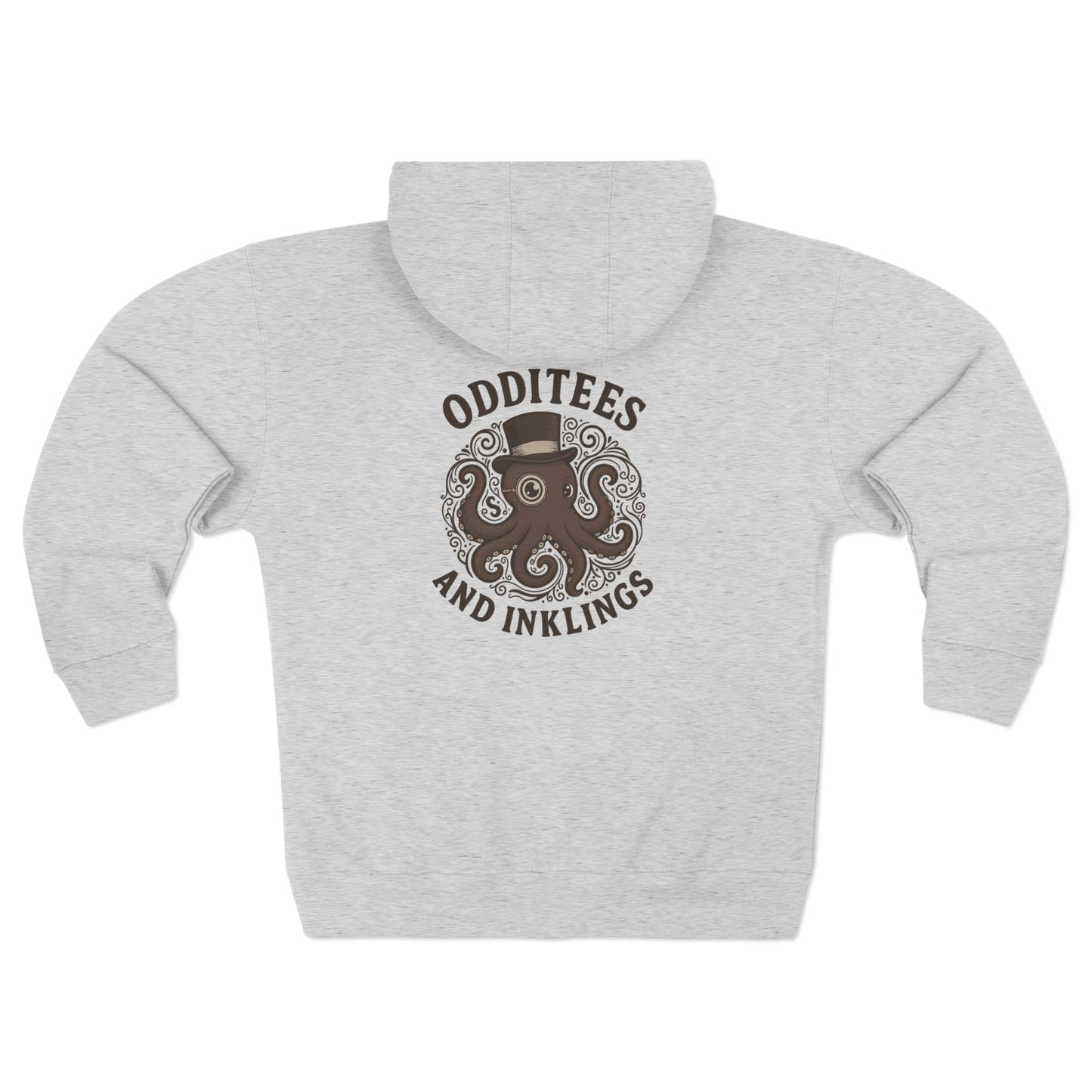 Octopus Logo Zip Hoodie — "Odditees and Inklings" Graphic Zip-Up