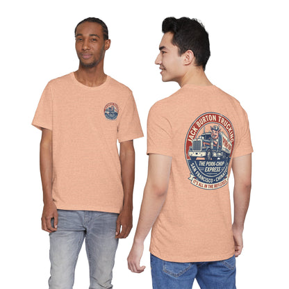 Truck Driver Graphic Tee — "Jack Burton Trucking: The Pork-Chop Express" Vintage San Francisco Design