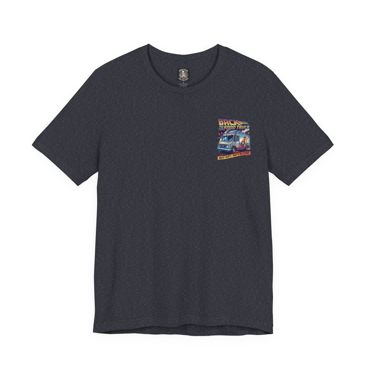 Back to the Food Truck Future Tee — 88mph Hot Sauce 80's Food Truck Graphic T-Shirt