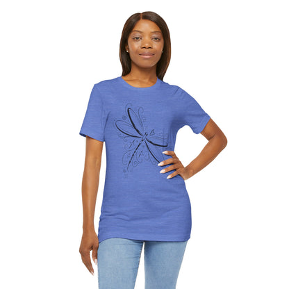 Dragonfly Line Art T-Shirt — Elegant Minimal Nature Tee