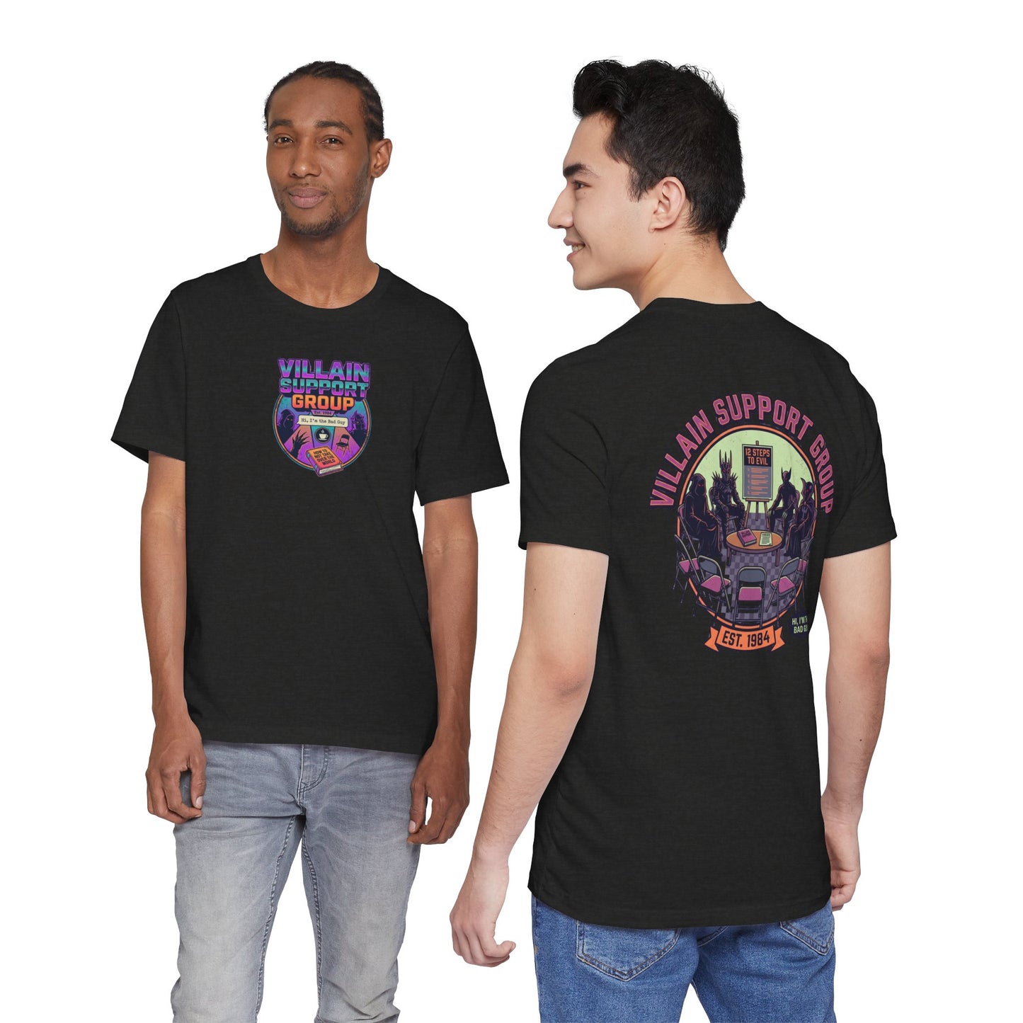 Villain Support Group T-Shirt — Funny Retro Supervillain Club Tee