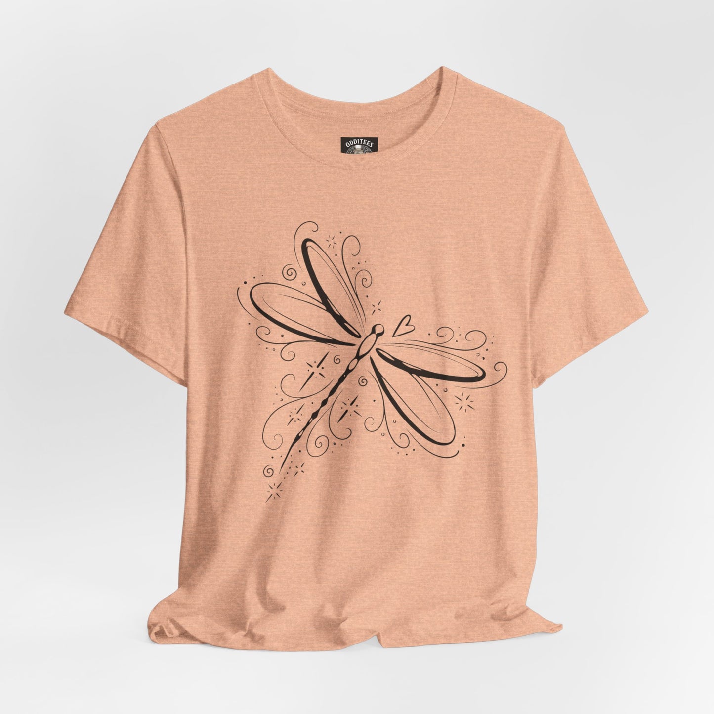 Dragonfly Line Art T-Shirt — Elegant Minimal Nature Tee