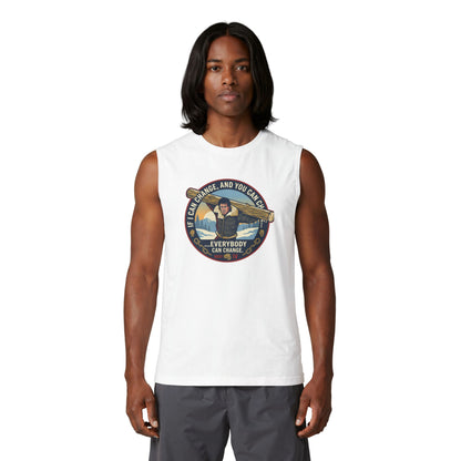 "Everybody Can Change" Underdog Montage Lifting Tank — Retro 90's Boxing Champ Muscle Tank