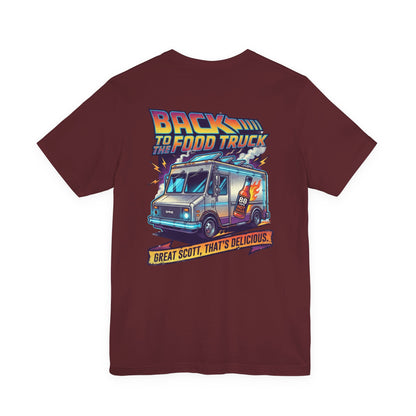 Back to the Food Truck Future Tee — 88mph Hot Sauce 80's Food Truck Graphic T-Shirt