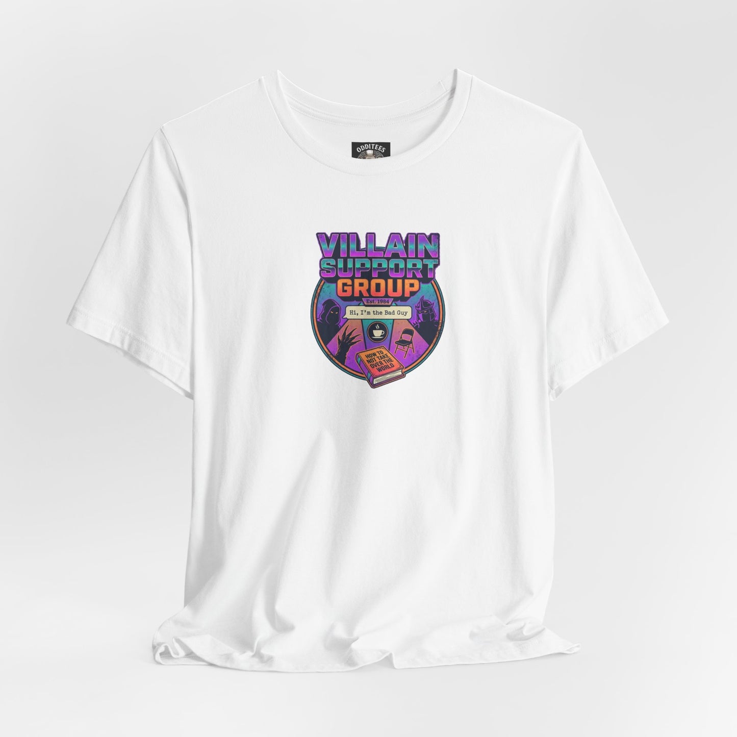 Villain Support Group T-Shirt — Funny Retro Supervillain Club Tee