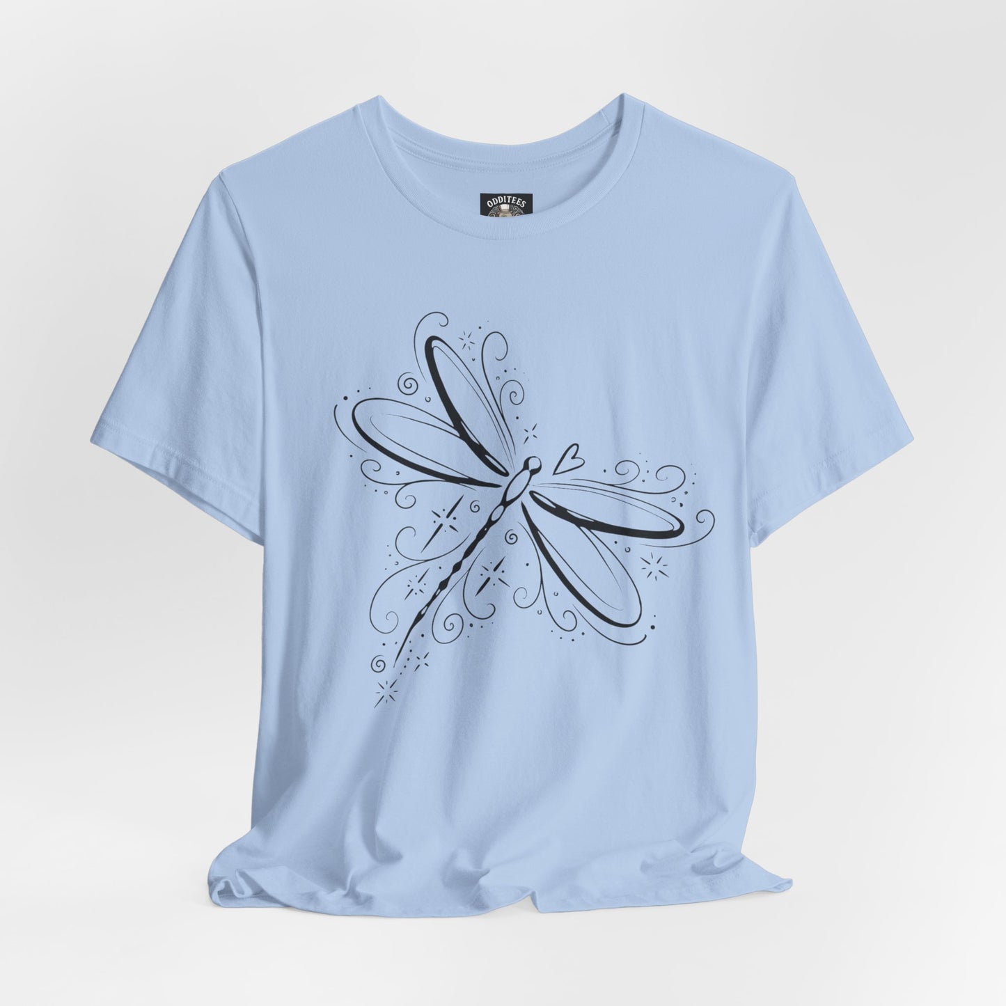 Dragonfly Line Art T-Shirt — Elegant Minimal Nature Tee