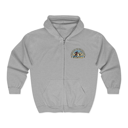 "There Is No Tomorrow" Underdog Montage Full- Zip Hoodie - Retro Fitness Training Full-Zip Sweatshirt