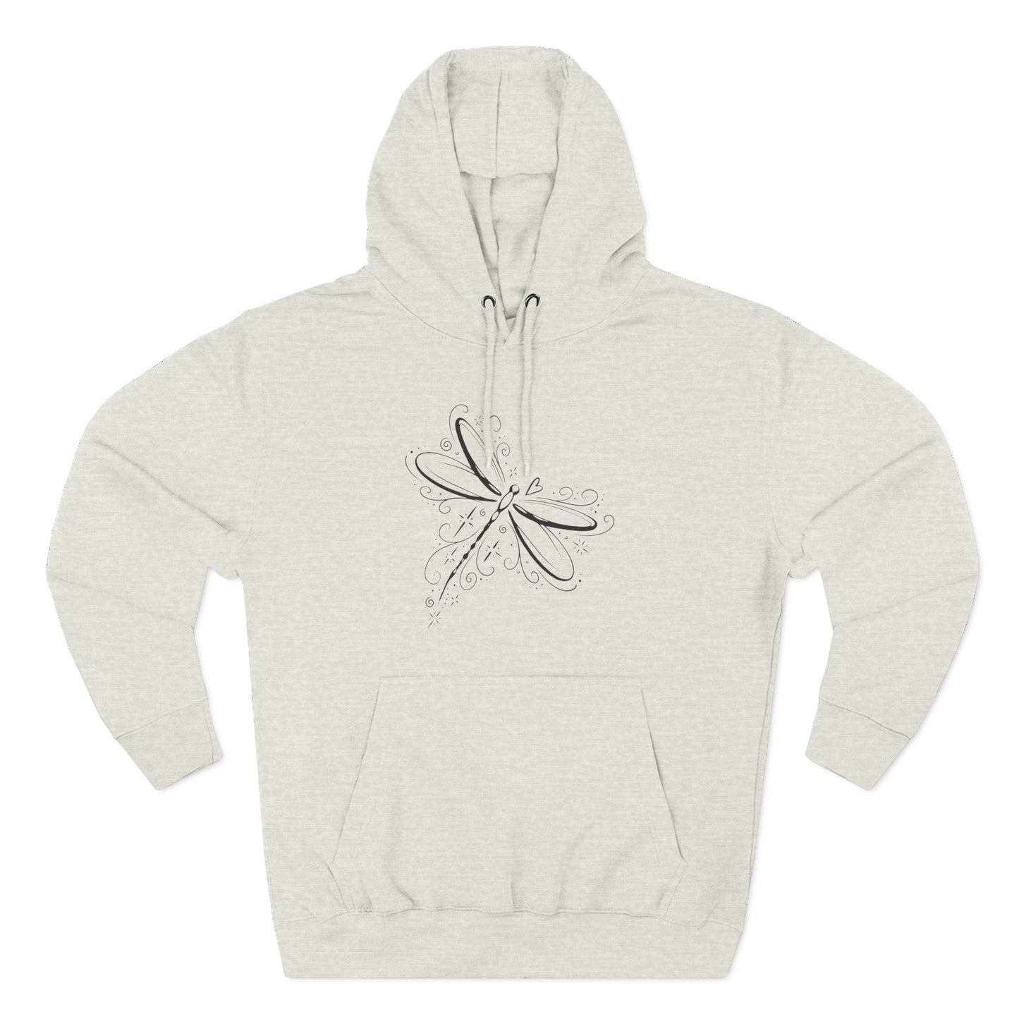 Dragonfly Minimalist Hoodie — Subtle Line Art Fleece Pullover
