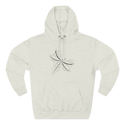 Dragonfly Minimalist Hoodie — Subtle Line Art Fleece Pullover