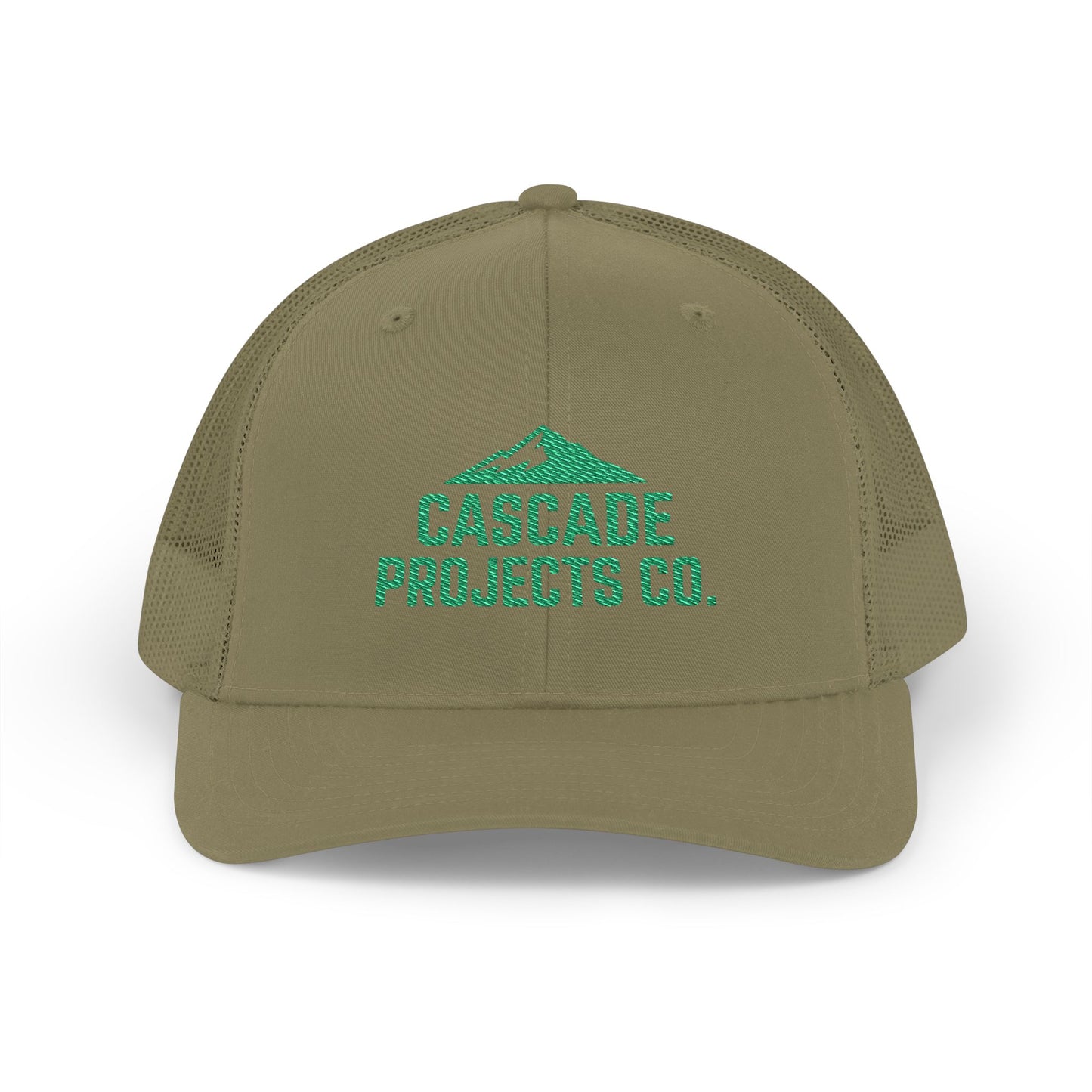 Embroidered Trucker Cap — Cascade Projects Co. Mountain Logo