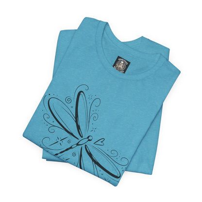 Dragonfly Line Art T-Shirt — Elegant Minimal Nature Tee
