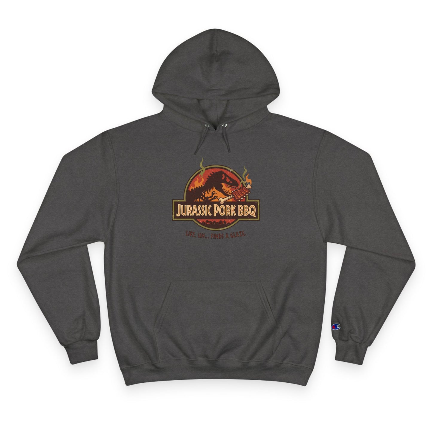 Jurassic Pork BBQ Hoodie – Funny T-Rex Grilling Sweatshirt for BBQ Lovers
