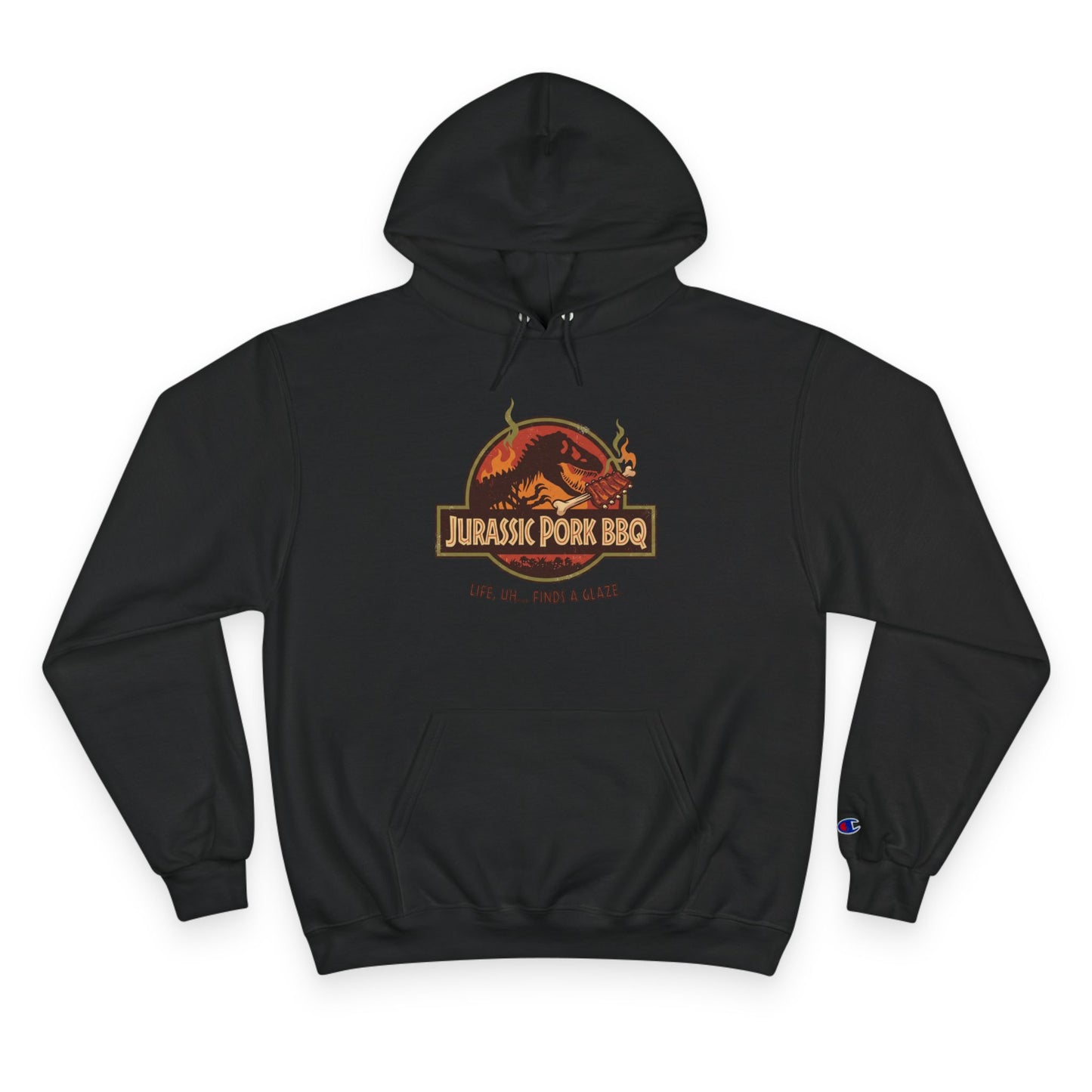 Jurassic Pork BBQ Hoodie – Funny T-Rex Grilling Sweatshirt for BBQ Lovers