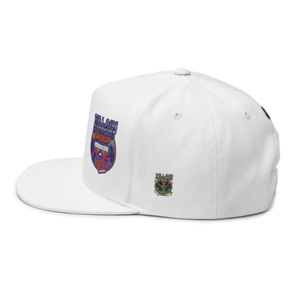 Villain Support Group - Flat Bill Snapback Cap — Embroidered Vintage Badged
