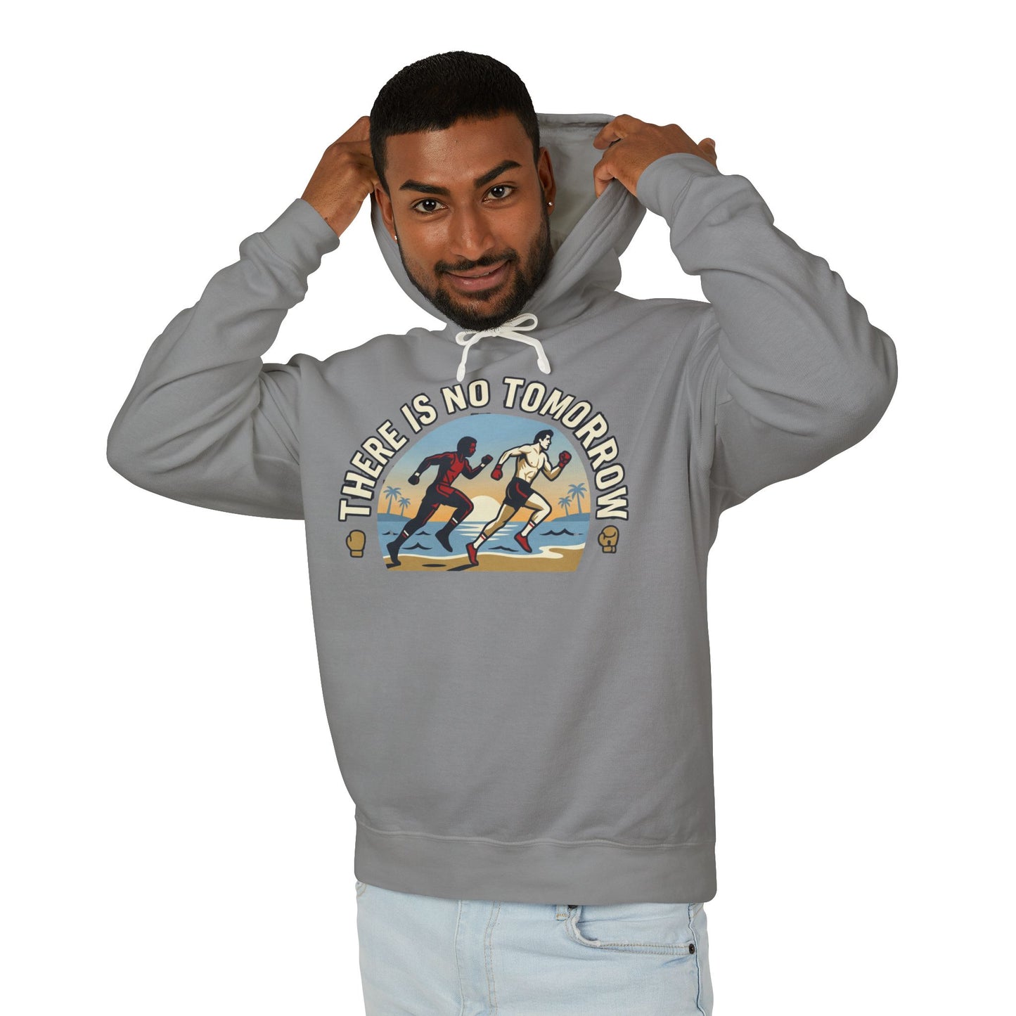 "There Is No Tomorrow" Underdog Montage Hoodie — Retro Fitness Lightweight Hooded Sweatshirt