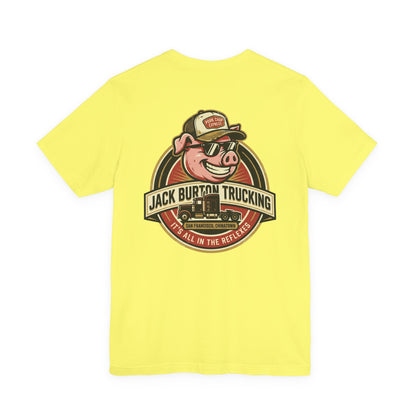 Jack Burton Trucking Pig Logo T-Shirt — 'It's All in the Reflexes' Vintage Truck Driver Tee