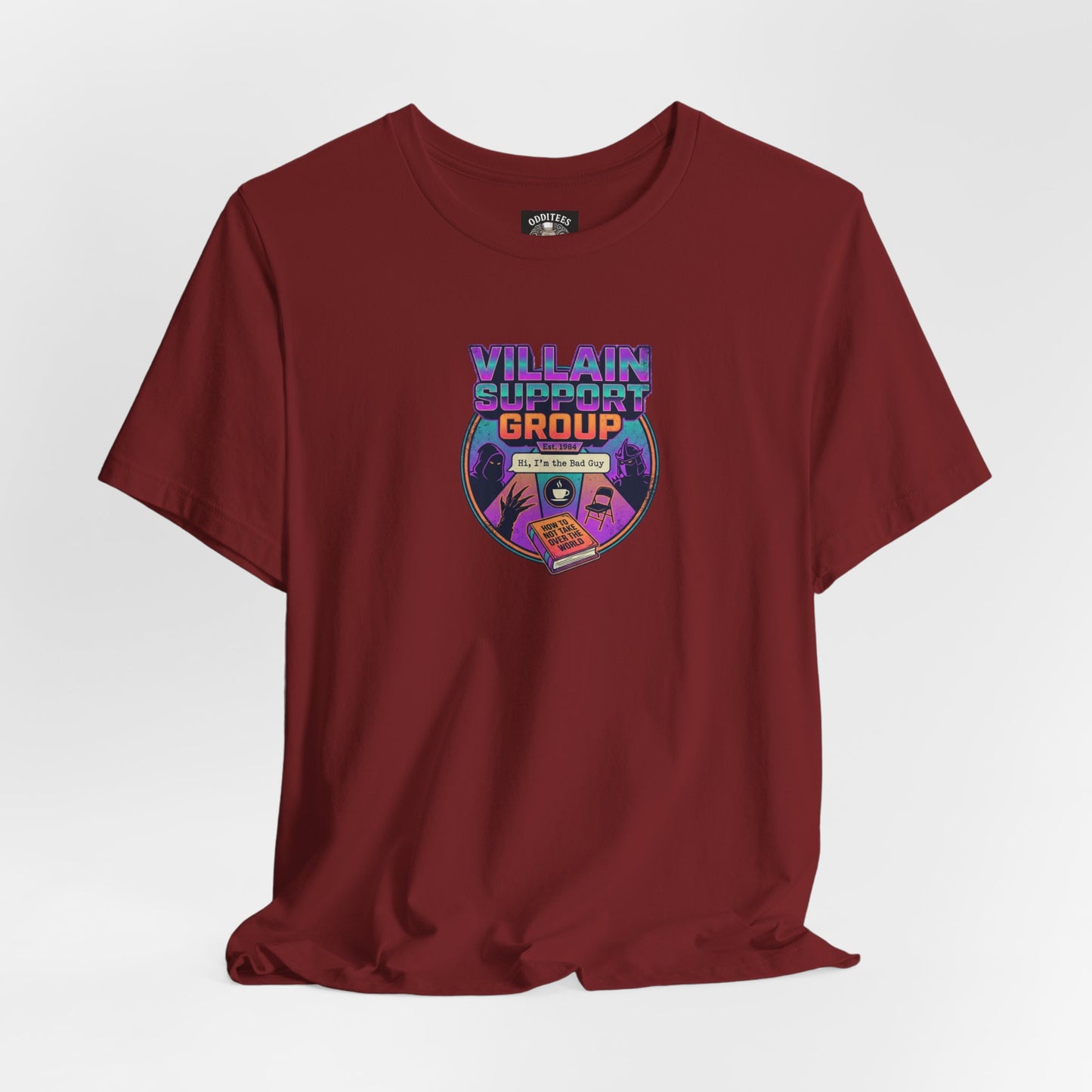 Villain Support Group T-Shirt — Funny Retro Supervillain Club Tee
