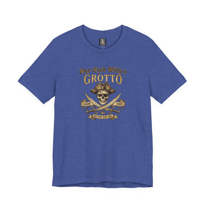 One-Eyed Willy's Grotto Pirate Skull T-Shirt — 80's Treasure Map Tee