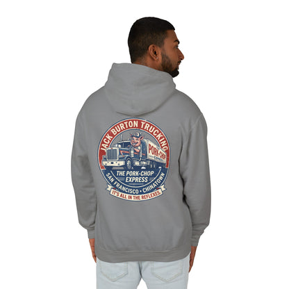 The Pork-Chop Express Hoodie — Retro Trucking Graphic Hooded Sweatshirt