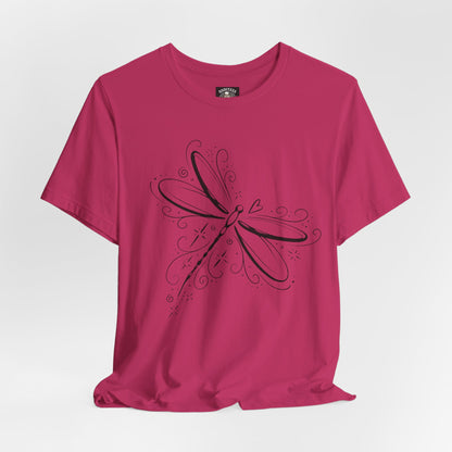 Dragonfly Line Art T-Shirt — Elegant Minimal Nature Tee