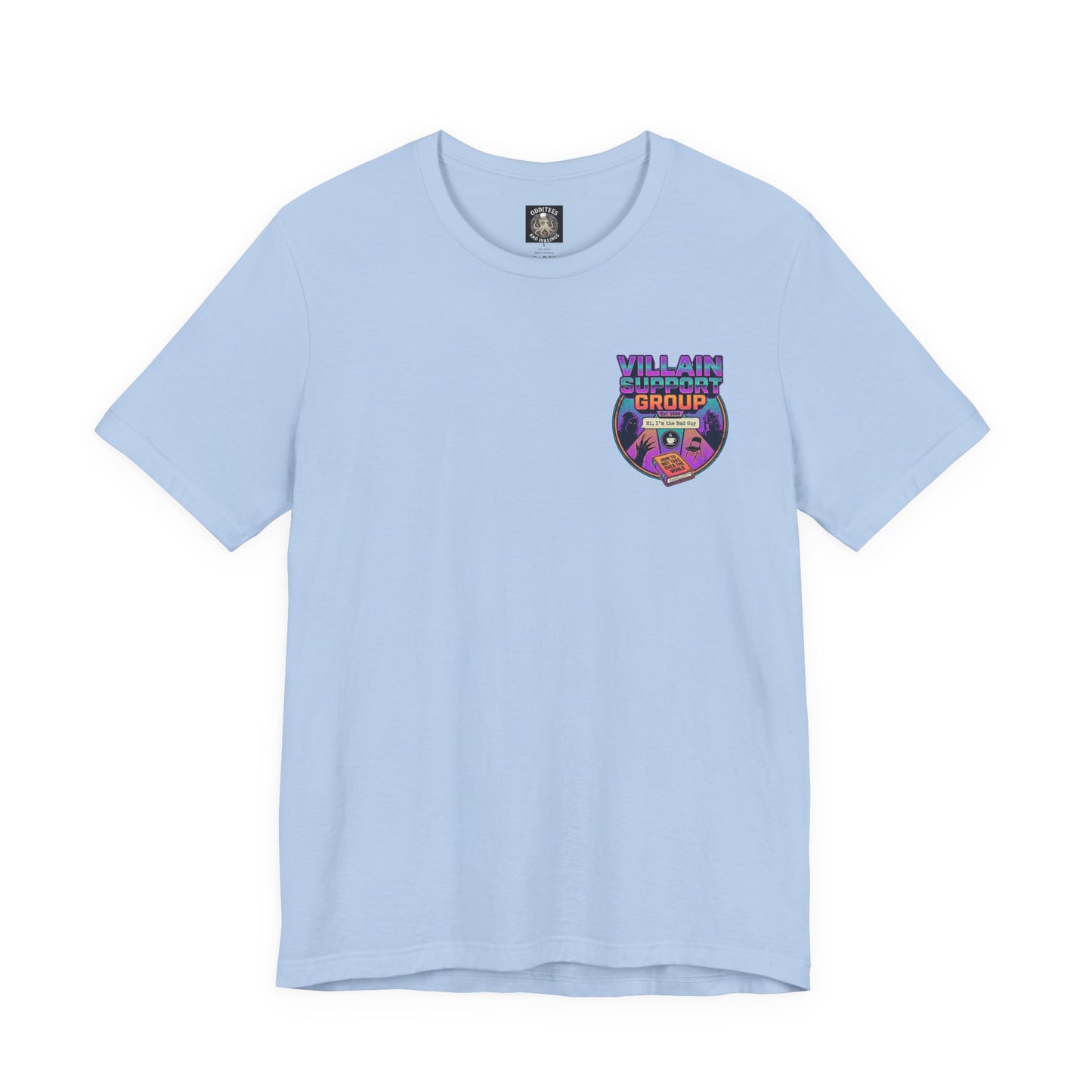 Villain Support Group T-Shirt — Funny Retro Supervillain Meetup Tee