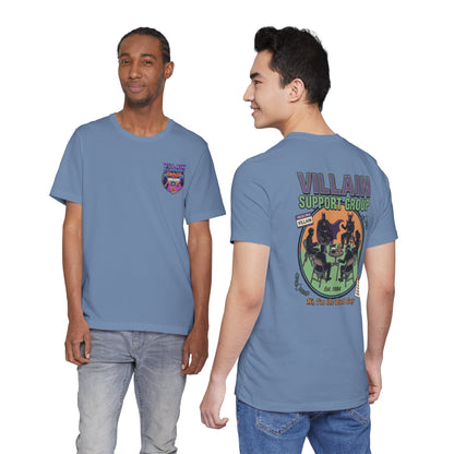 Villain Support Group Tee — Funny Supervillain Graphic T-Shirt