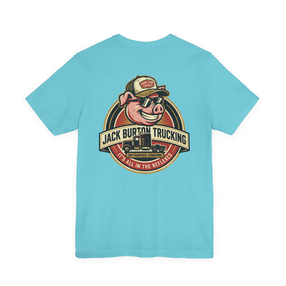 Jack Burton Trucking Pig Logo T-Shirt — 'It's All in the Reflexes' Vintage Truck Driver Tee