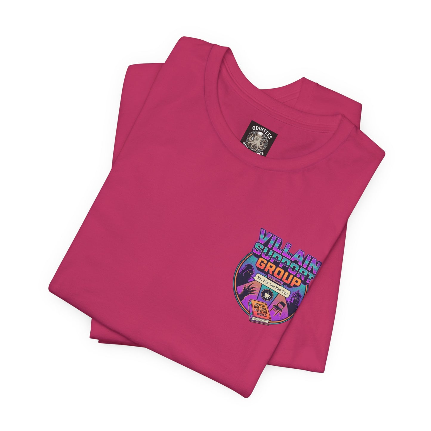 Villain Support Group T-Shirt — Funny Retro Supervillain Meetup Tee