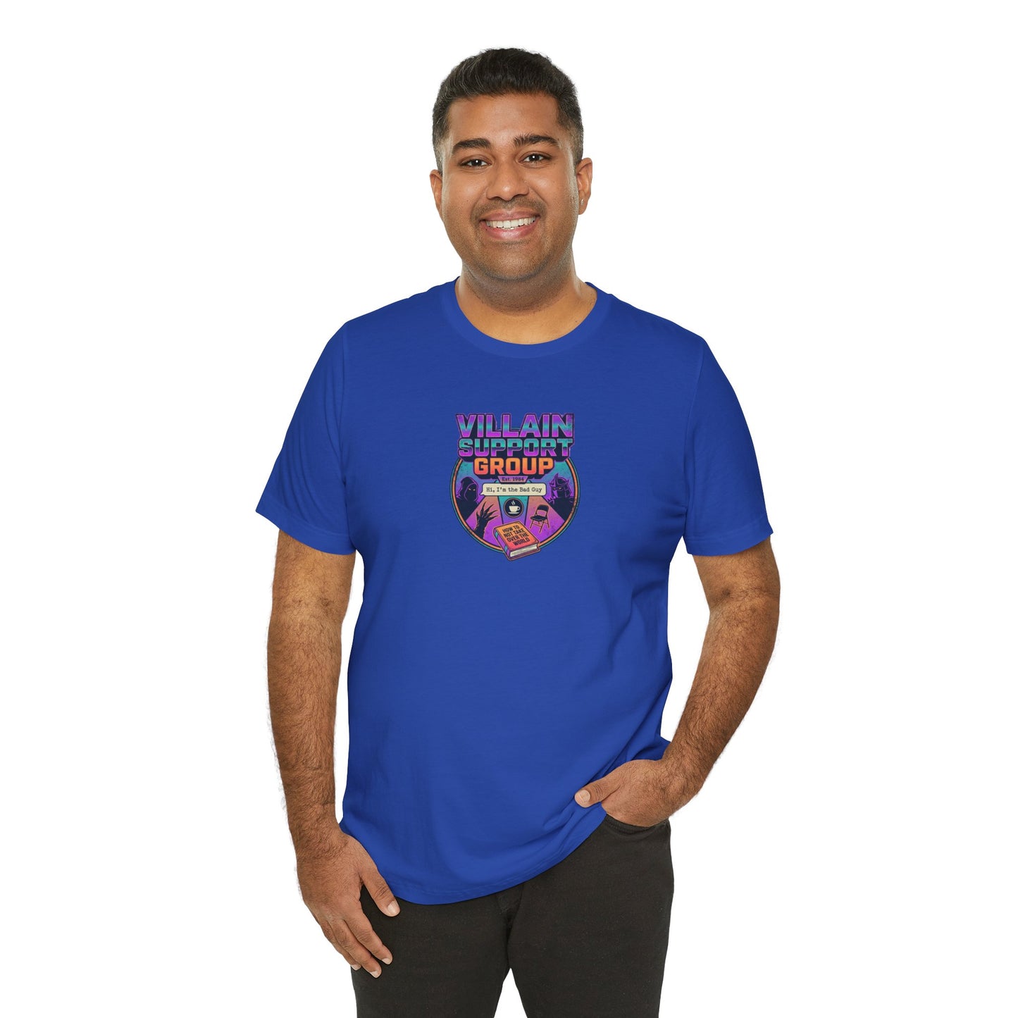 Villain Support Group T-Shirt — Funny Retro Supervillain Club Tee