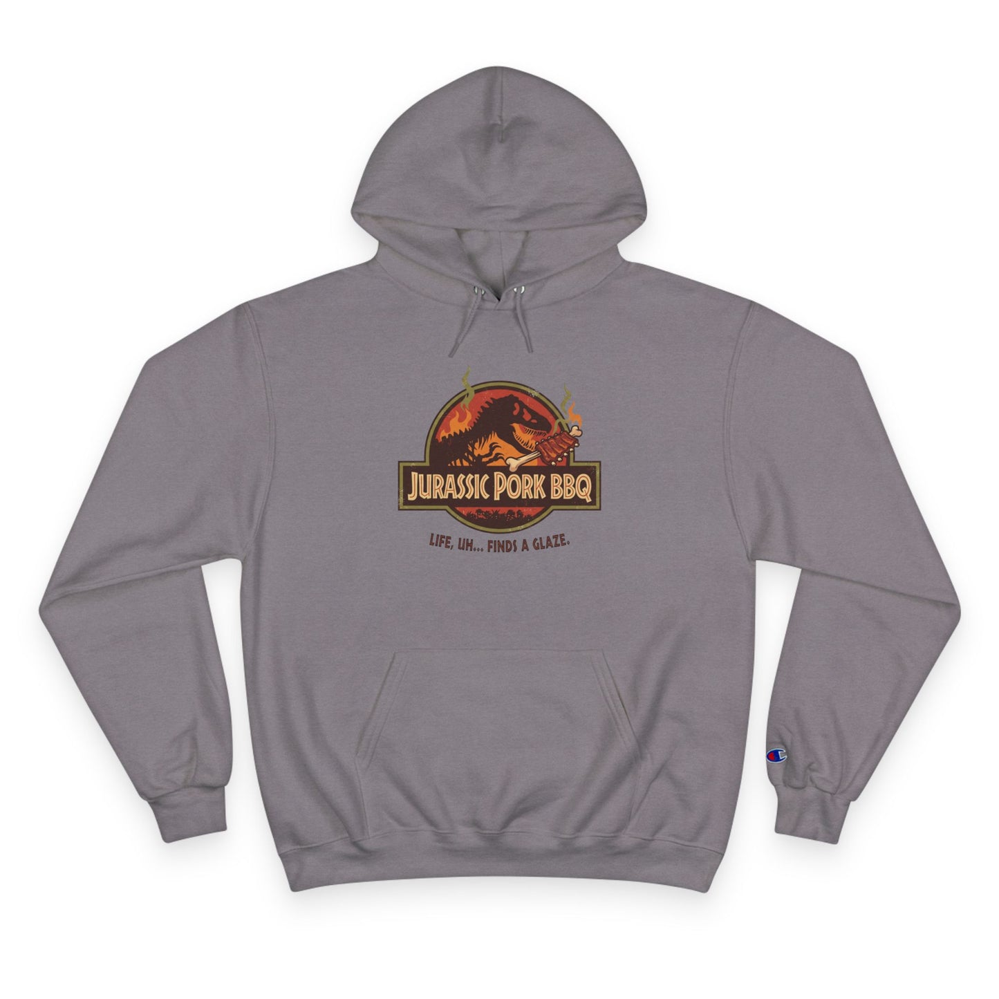 Jurassic Pork BBQ Hoodie – Funny T-Rex Grilling Sweatshirt for BBQ Lovers