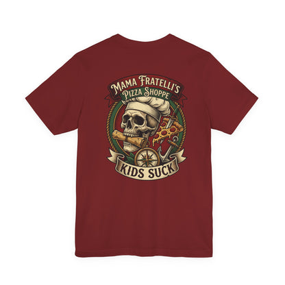 Mama Fratelli's Pizza Shoppe "By The Slice Graphic Tee" - 80's Movie Fandom T-Shirt