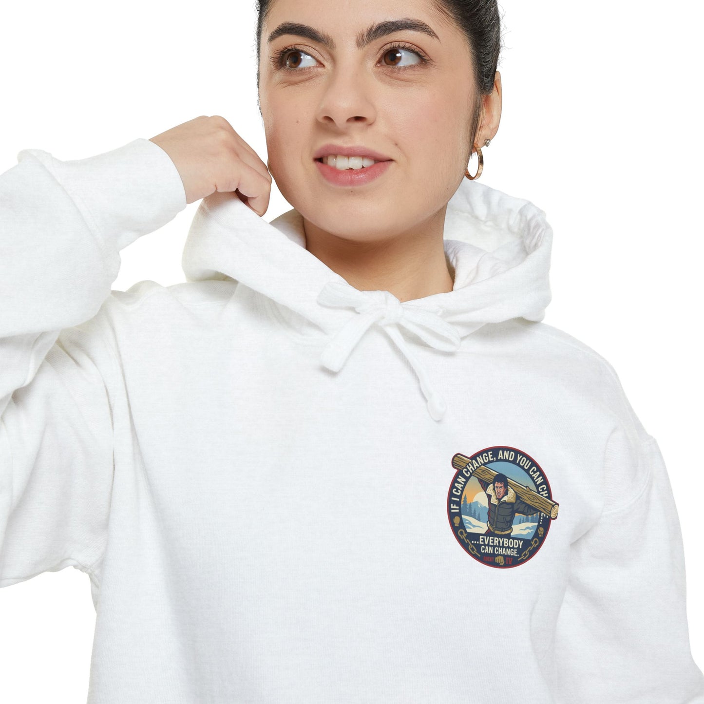 "Everybody Can Change" Underdog Montage Training Hoodie — 90's Retro Boxing Champ Inspiration Hoodie