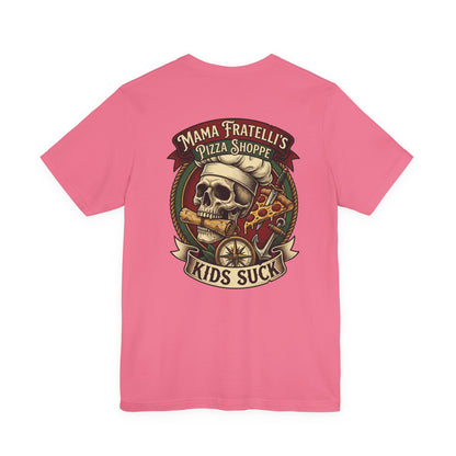Mama Fratelli's Pizza Shoppe "By The Slice Graphic Tee" - 80's Movie Fandom T-Shirt