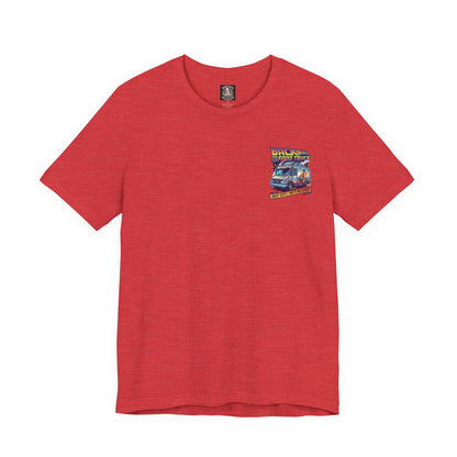 Back to the Food Truck Future Tee — 88mph Hot Sauce 80's Food Truck Graphic T-Shirt