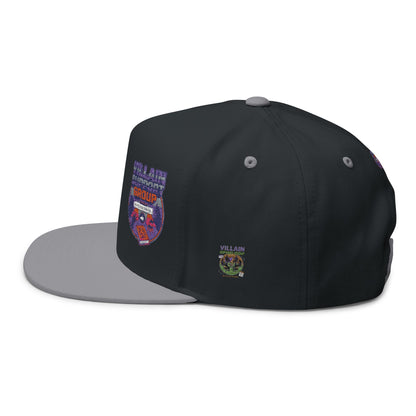 Villain Support Group - Flat Bill Snapback Cap — Embroidered Vintage Badged