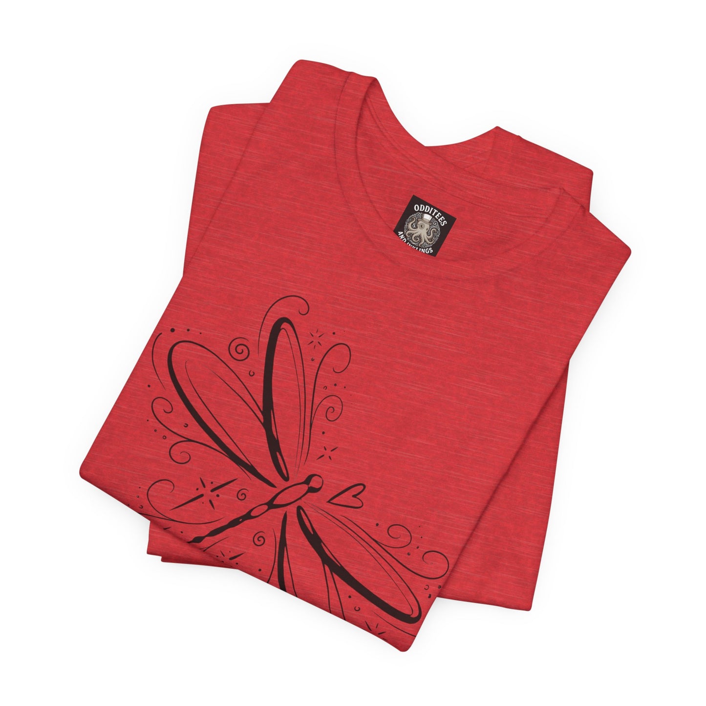 Dragonfly Line Art T-Shirt — Elegant Minimal Nature Tee