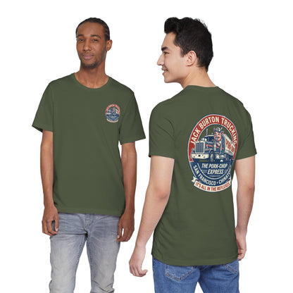 Truck Driver Graphic Tee — "Jack Burton Trucking: The Pork-Chop Express" Vintage San Francisco Design