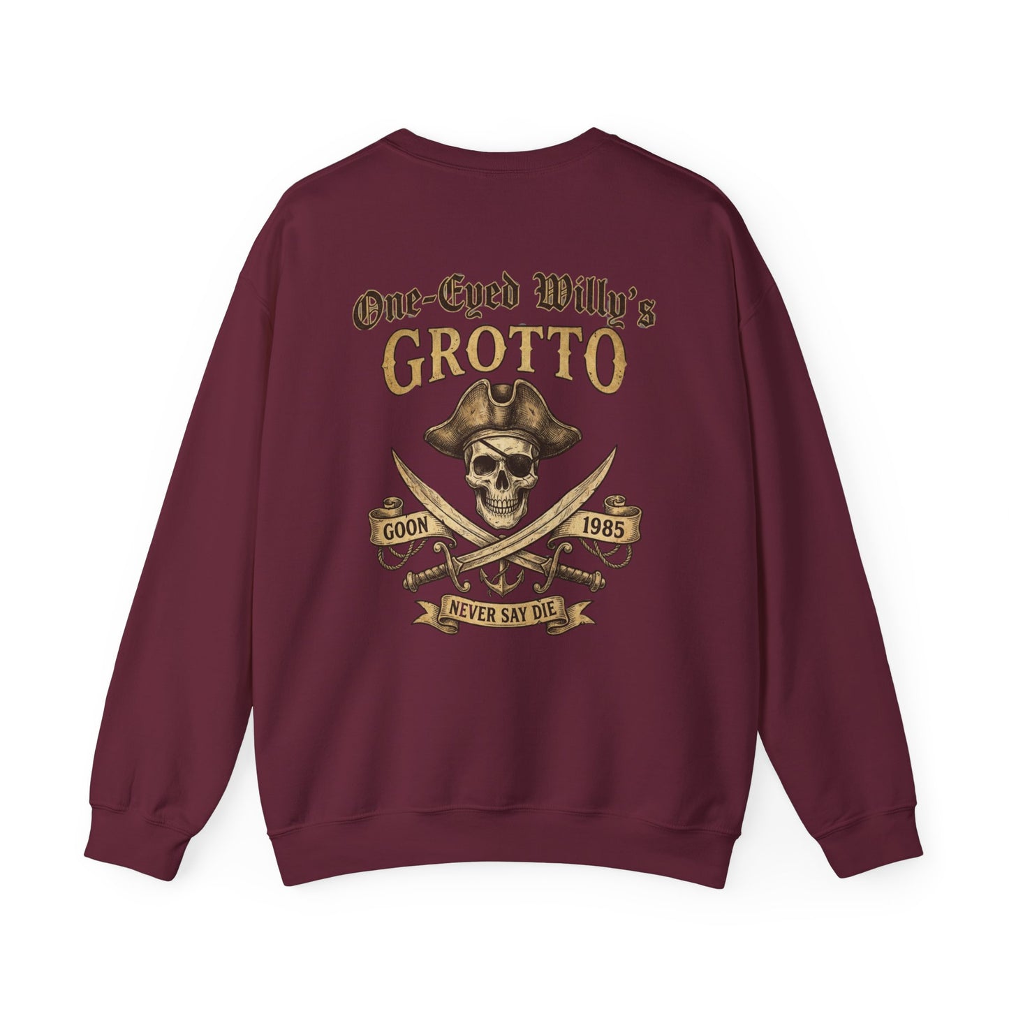 One-Eyed Willy’s Grotto Pirate Skull Crewneck Sweatshirt
