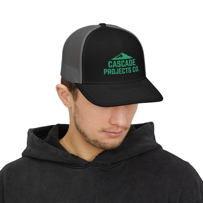 Embroidered Trucker Cap — Cascade Projects Co. Mountain Logo