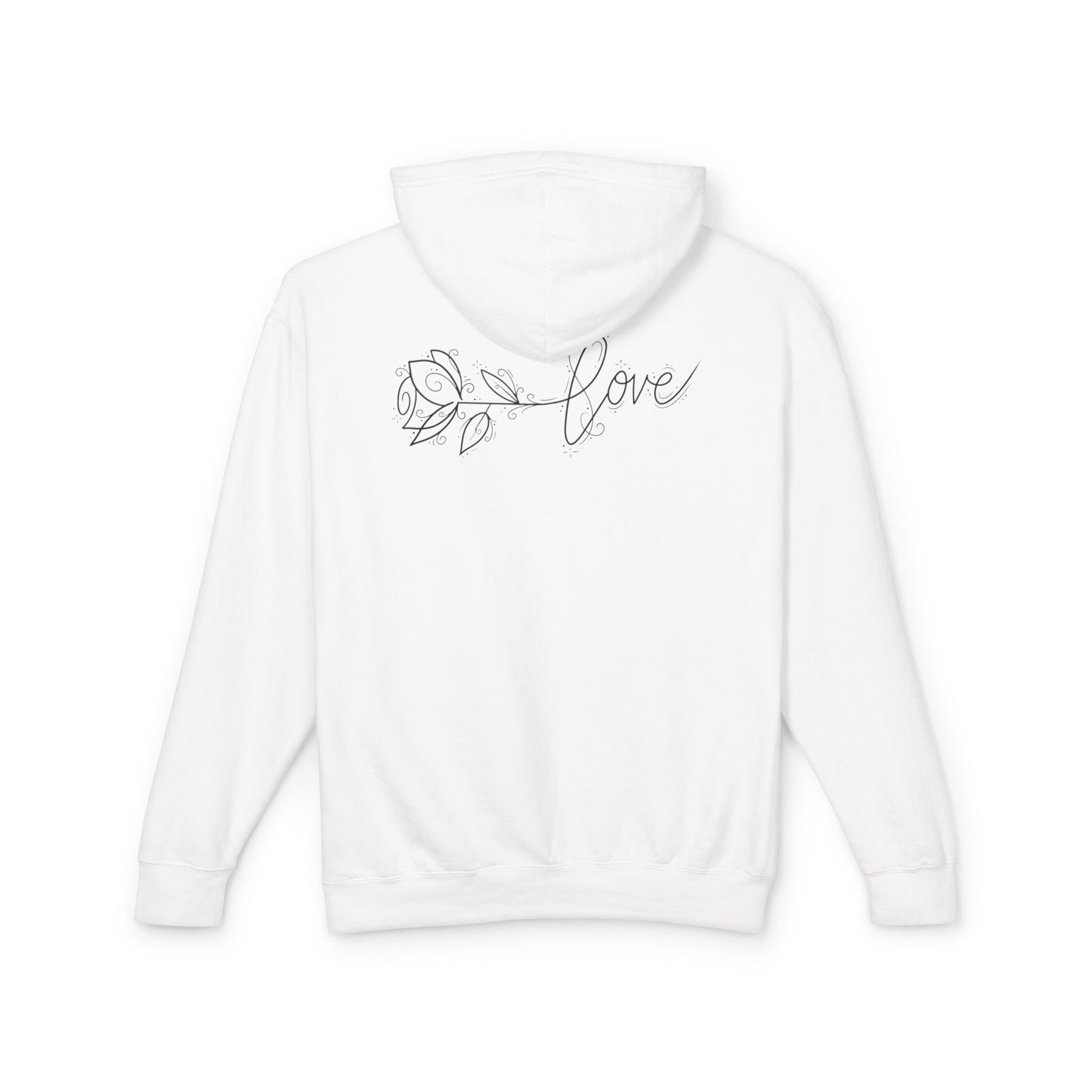 Love Floral Hoodie — Minimal Line Rose Hooded Sweatshirt