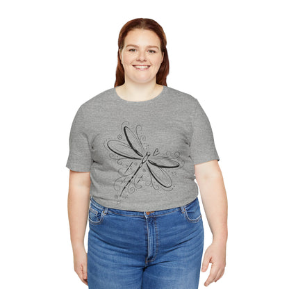 Dragonfly Line Art T-Shirt — Elegant Minimal Nature Tee