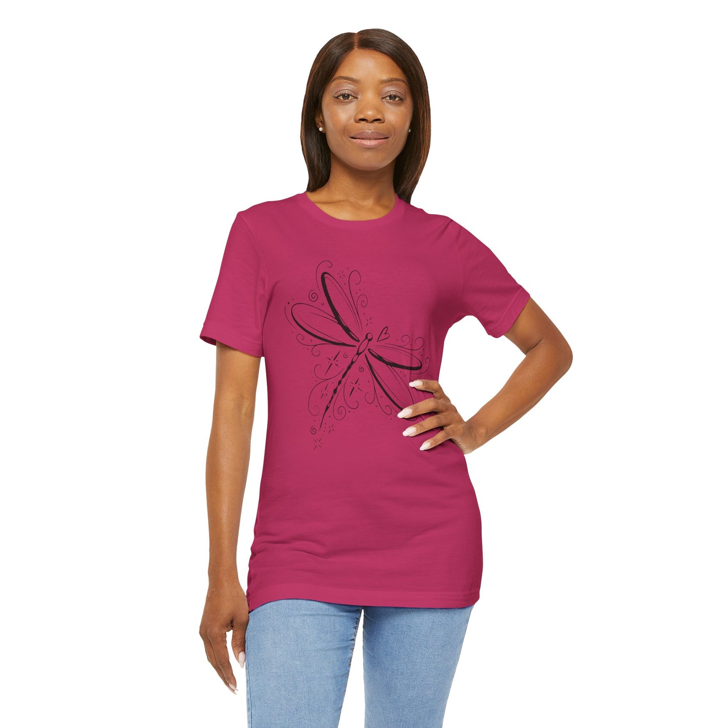 Dragonfly Line Art T-Shirt — Elegant Minimal Nature Tee