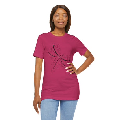 Dragonfly Line Art T-Shirt — Elegant Minimal Nature Tee