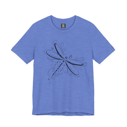 Dragonfly Line Art T-Shirt — Elegant Minimal Nature Tee