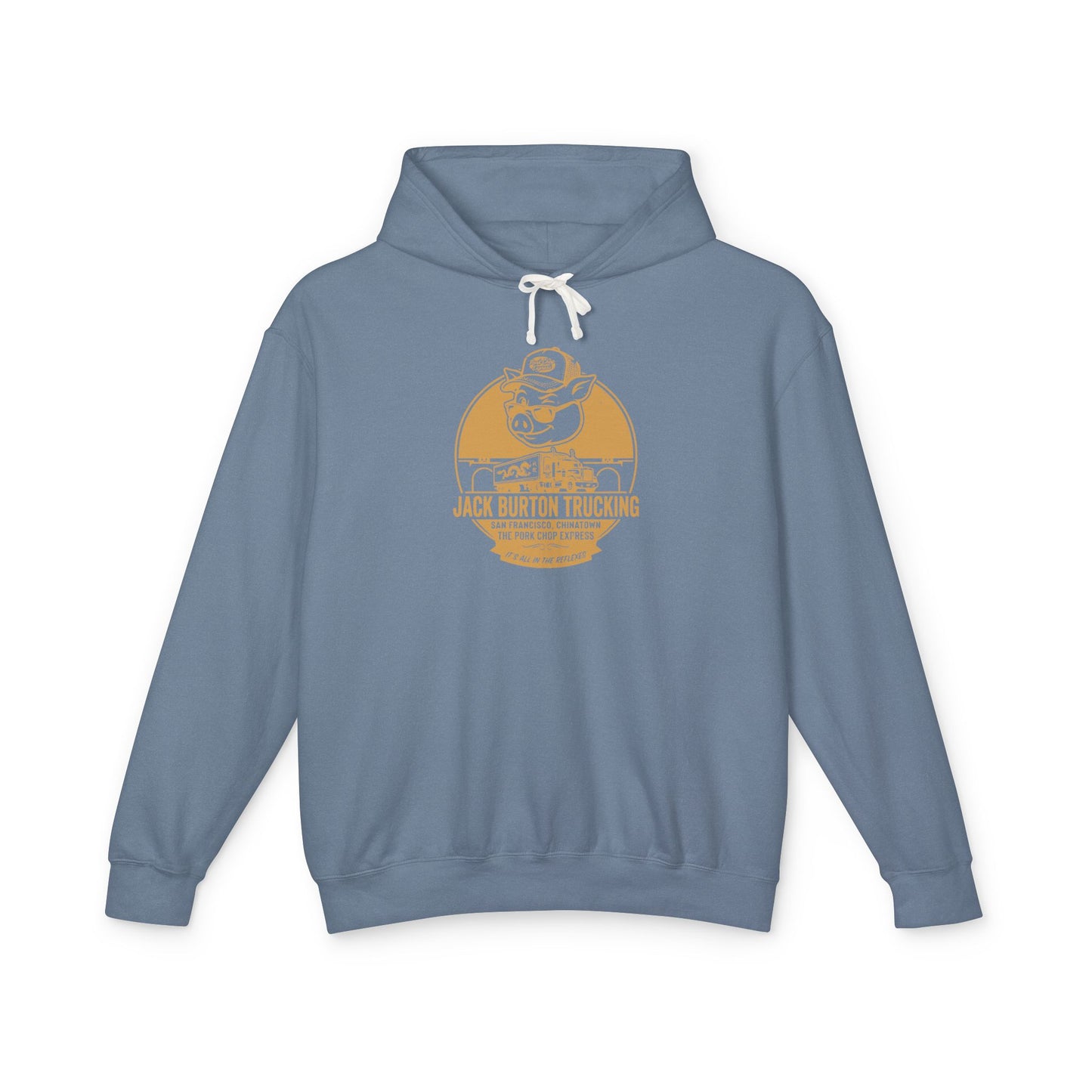 Trucker Skull Vintage Logo Hoodie — Jack Burton Trucking Graphic Sweatshirt