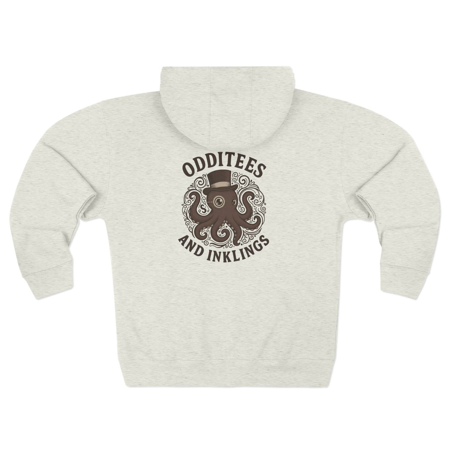 Octopus Logo Zip Hoodie — "Odditees and Inklings" Graphic Zip-Up